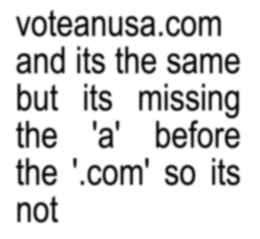 voteanusa.com and its the same but its missing the 'a' before the '.com' so its not